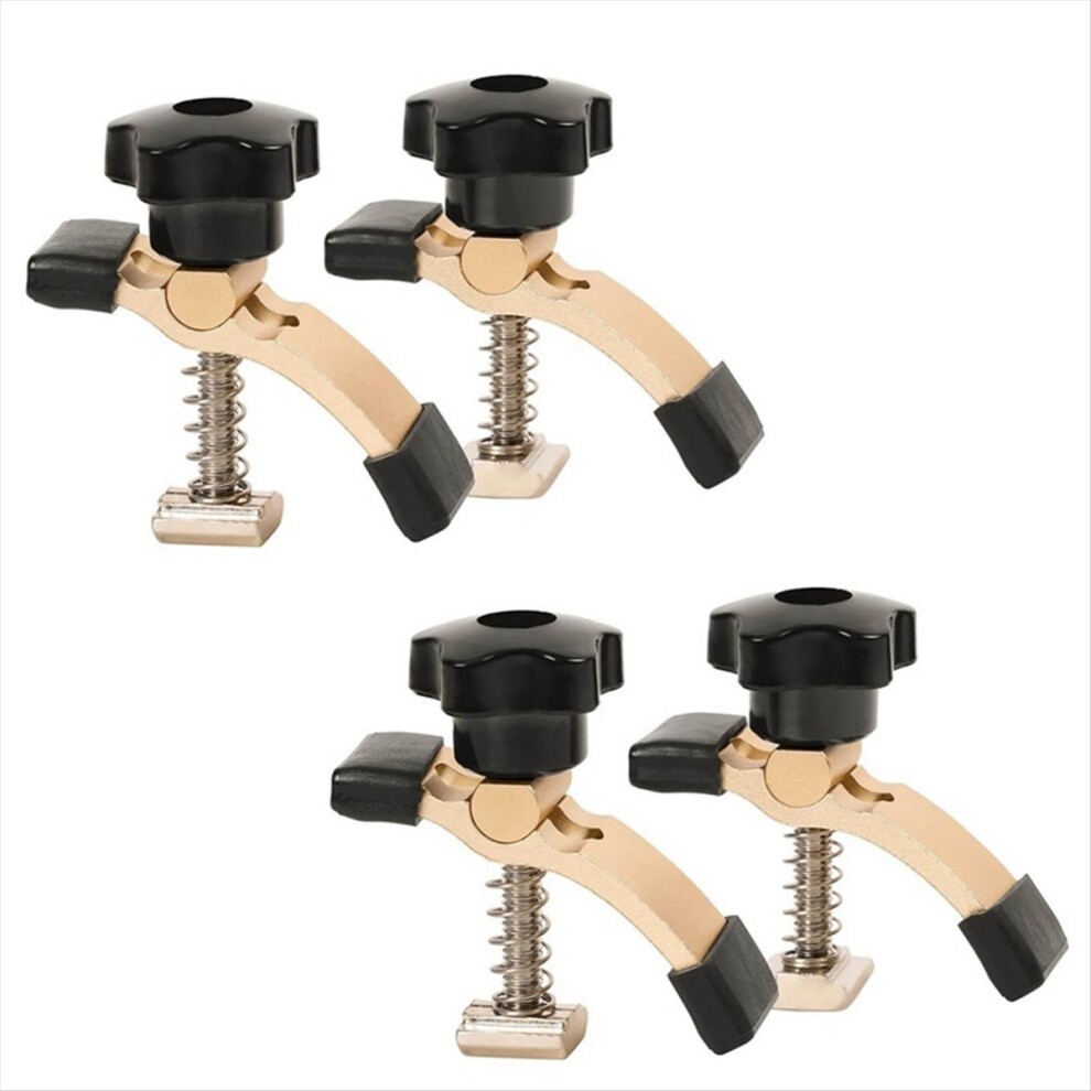 4Pcs Quick Acting T-Track Hold Down Clamp With T Silder Aluminum Alloy Woodworking Clamps Jig For Routers Drill Presses 4851755698747