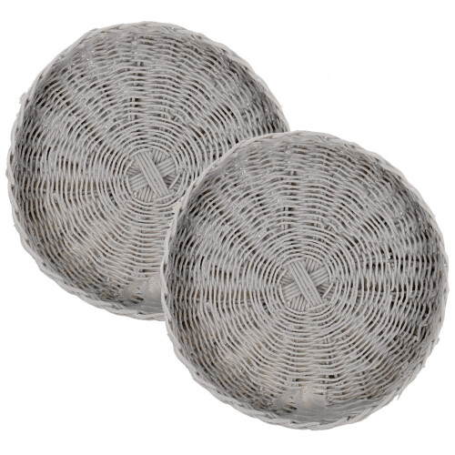 2Stk Mini Gewebtes Tablett Brot Korb Kleine Hausaccessoires 2