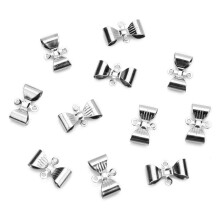 50 Diy Anhänger Verschluss Zweiloch Schleifchen Silber
