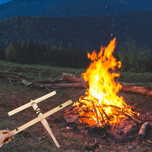Camping Ausrüstung Holz Feuerbohrer Set Kompakt 2