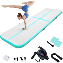 Green Inflatable Air Gymnastics Mat 10ft Air Tumble Track