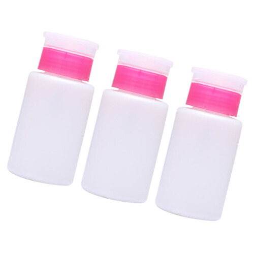 3Pcs 150Ml Lockable Nail Polish Remover Bottle Plastic Pump Dispenser 2