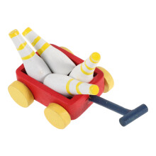Miniatura De Bolos Madera Portátil Exterior Para Niños