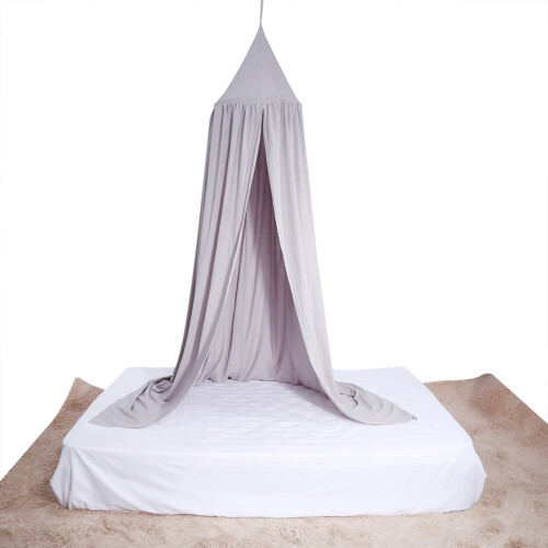 Διακόσμηση δωματίου για κρεβάτι με ουρανό, Princess Bed Canopy Γκρι δαντέλα Κουνουπιέρα 1