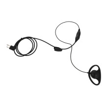 1Pc Black Intercom Headset PU Material Earpiece