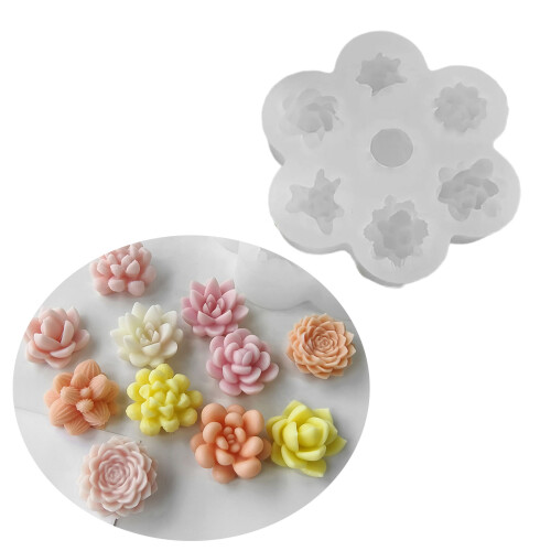 Succulent Plant Silicone Mould Handmade Scented Candle Making 1