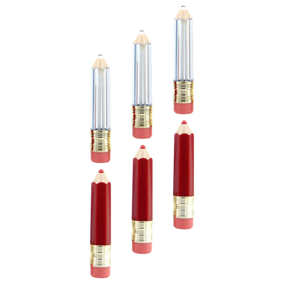 Iplusmile 6Pcs Pencil Shape Empty Lipstick Tubes Refillable 5Ml