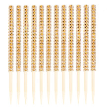 12Pcs Yellow Wooden Lollipop Sticks Decorative Candy Picks for Parties