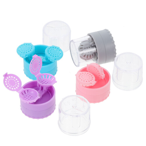 4Pcs Portable Contacts Lens Cleaning Cases PP Material Assorted Colors 1
