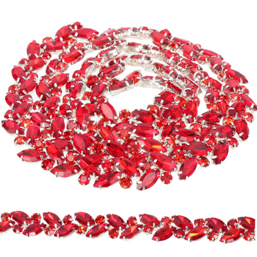 Rhinestone Shoe Chain Red Crystal 1pcs 2