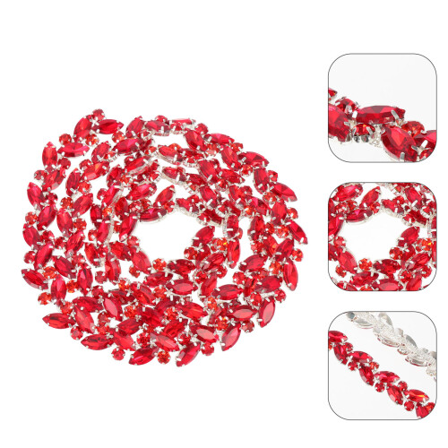 Rhinestone Shoe Chain Red Crystal 1pcs 1