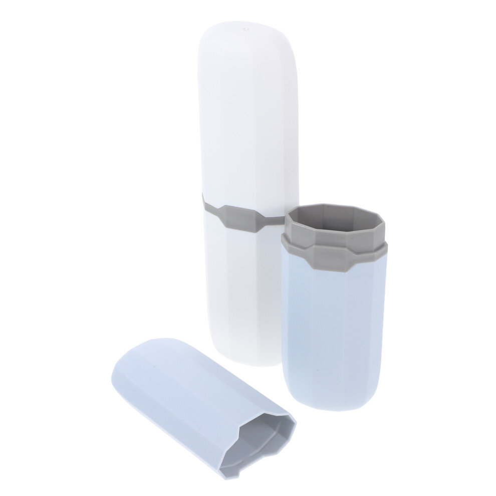 Happyyami 2Pcs Portable Toothbrush Case With Lid And Toothpaste Holder For Travel