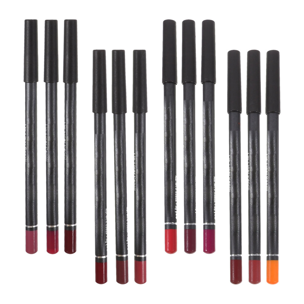 Aboofan 12Pcs Makeup Lip Liner Pencil For Women Cosmetic Supplies Random Style