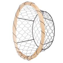 Rustic Iron Wire Bread Basket 25cm For Kitchen Pantry Storage