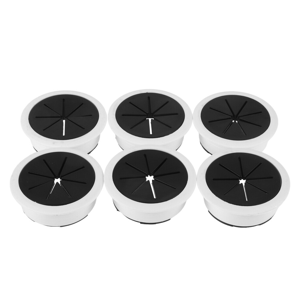 6Pcs Round Plastic Wire Hole Covers For Cable Management 3283221965878