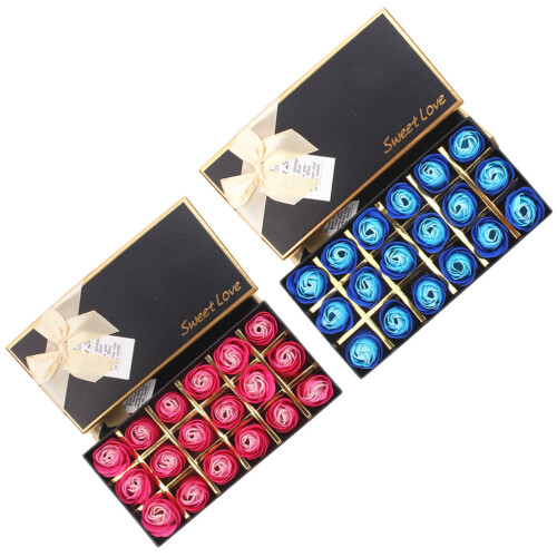 2 Boîtes De En Forme De Rose 18 Fleurs Par Boîte