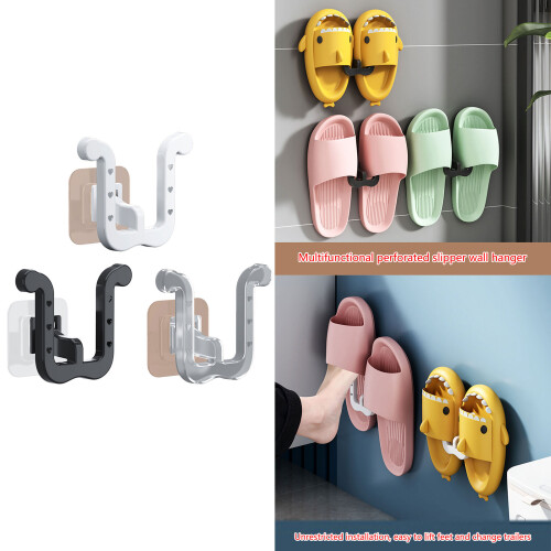 Shoes Slipper Holder Wall Mounted Storage Organizer Self-Clear 2