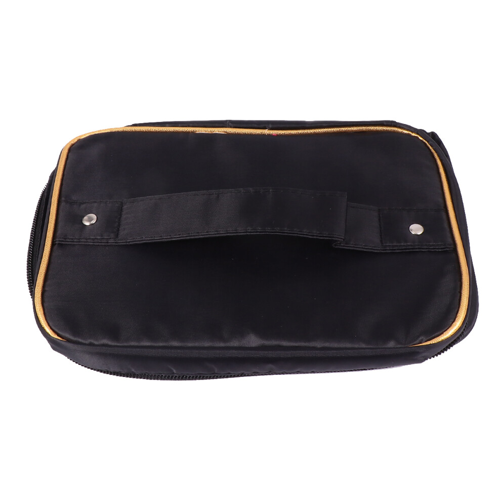 Ohphcall Black Makeup Bag Waterproof Large Cosmetics Storage Organizer