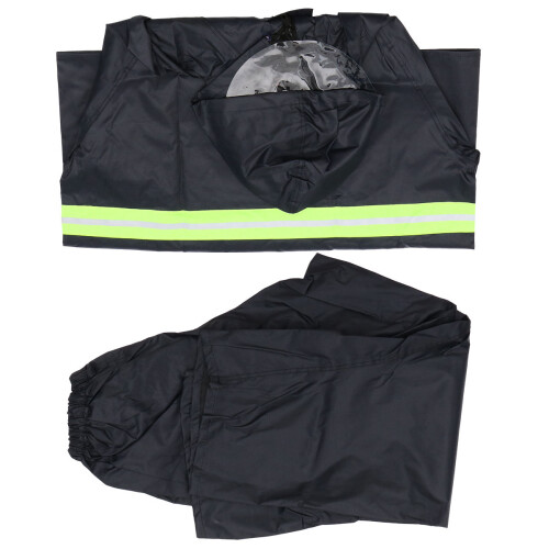 Raindrops Riding Rain Poncho Raincoats 1 Set Black Waterproof 1