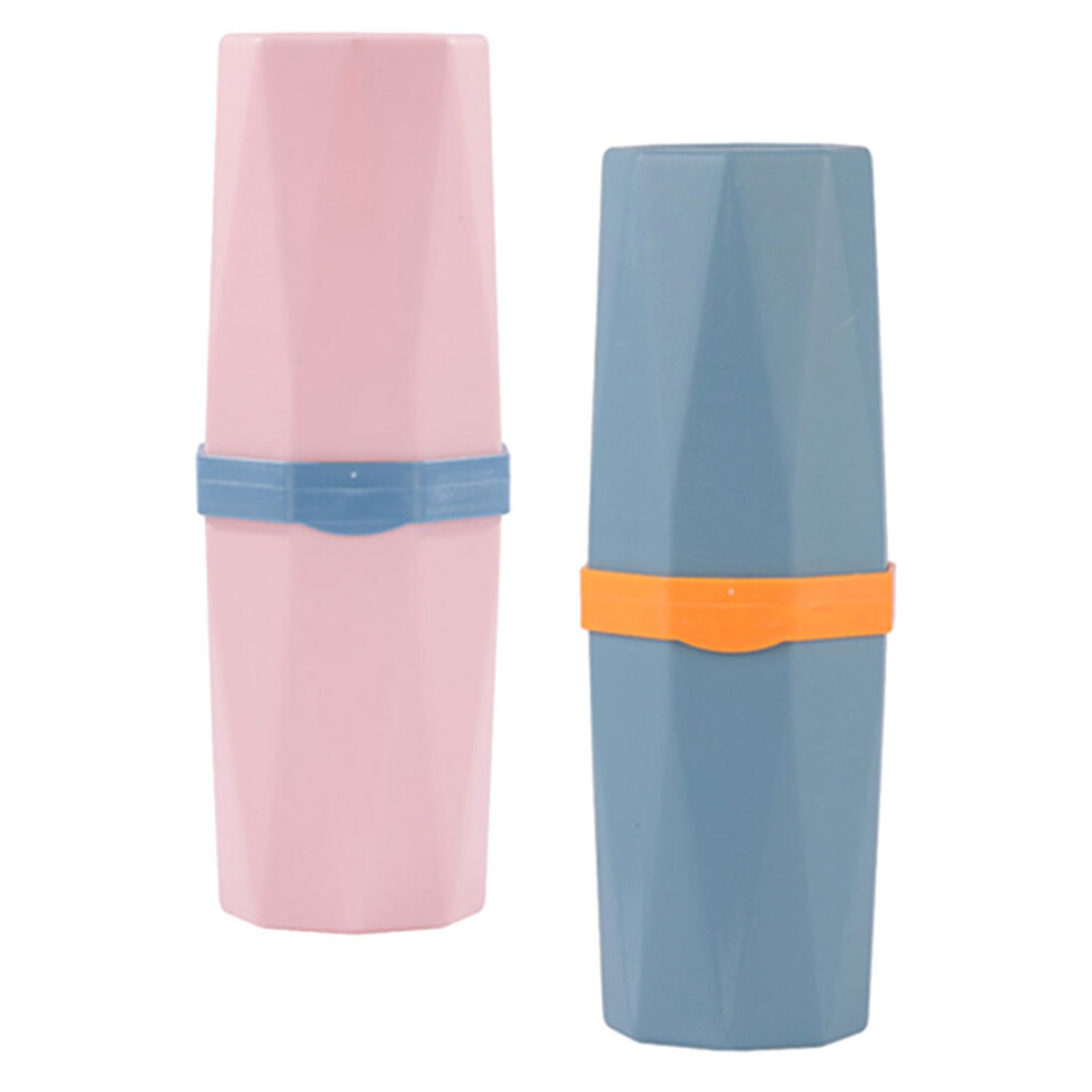 Vaguelly 2Pcs Portable Toothbrush Cups Travel Holder Cases
