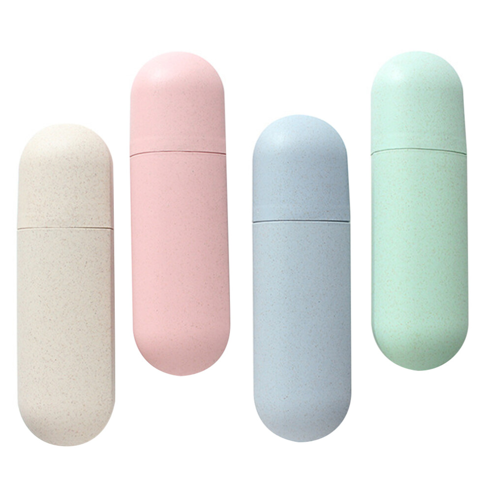 Ohphcall 4Pcs Portable Toothbrush Cases Plastic Storage Boxes For Travel