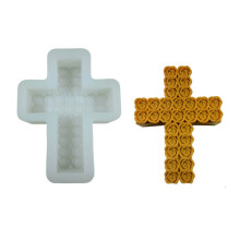 Cross Candle Silicone Mold 3D Rose Resins Molds DIY-small
