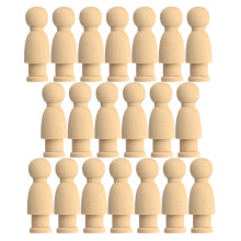 20 Pcs Unfinished Wooden Puppet DIY Craft Toy For Home School