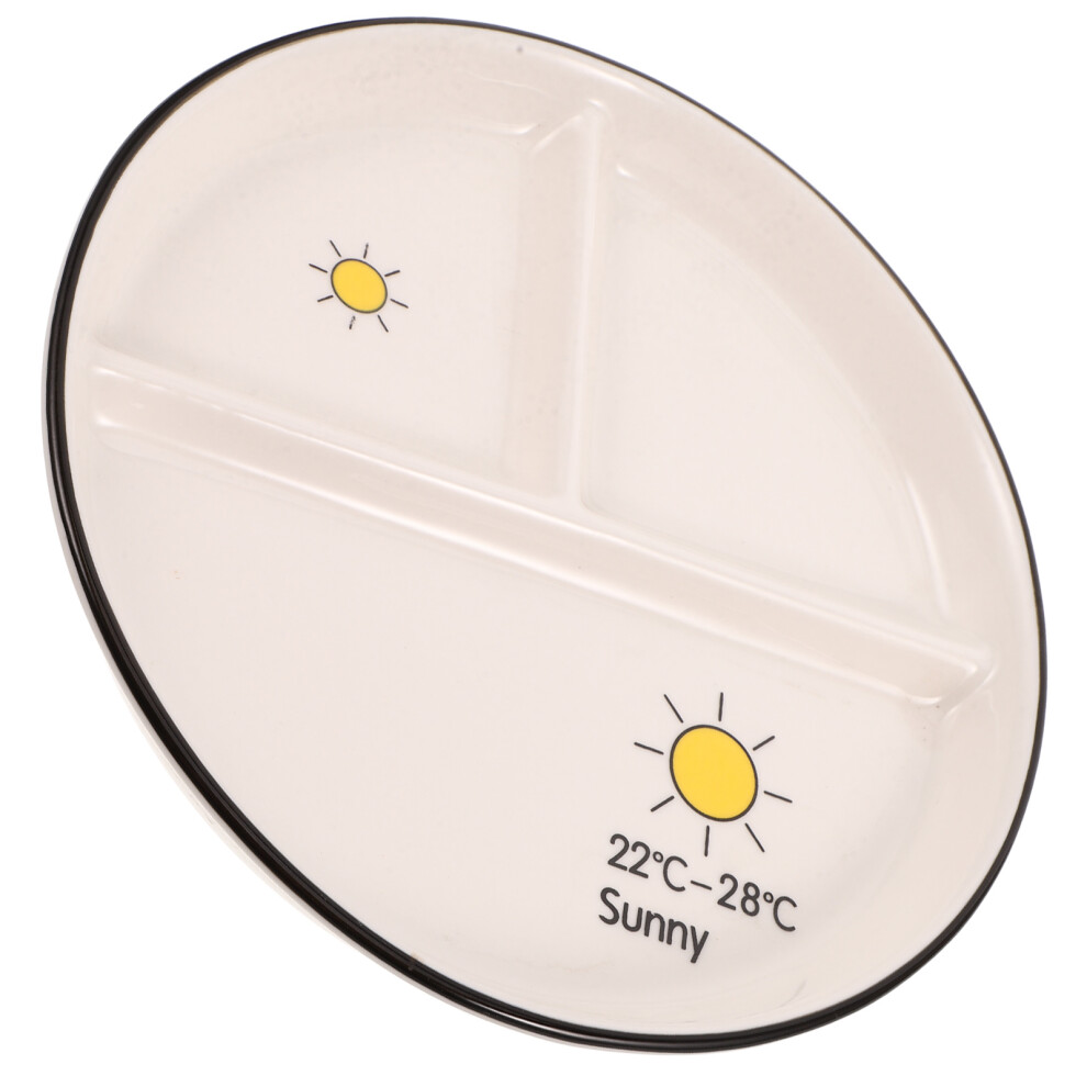 Multi Functional Divided Ceramic Plate For Kitchen Food Holder Vaguelly