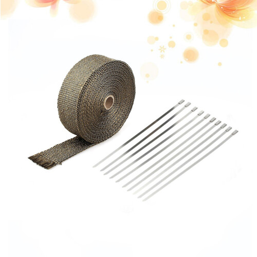 Anti-Scalding Cable Tie Set Exhaust Wrap Motorcycles Titanium Header 2