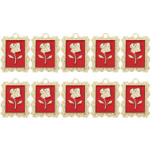 10 Pcs Rose Frame Pendant Girl Dangle Charms For Bracelet Making