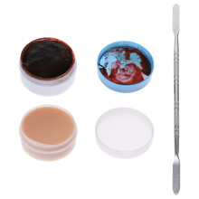 1Set Halloween Fake Wound Scar Wax With Spatula And Stipple