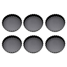 Pack of 6 Mini Tart Pans Removable Bottoms Eggs Tart Molds-2