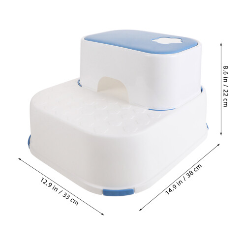 Dual-Layer Plastic Step Stool for Toddlers Kitchen & Bathroom Use 2