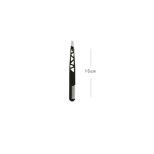 2Pcs Eyebrow Tweezer Trimmer Shaping Tool Makeup Accessory Black 1