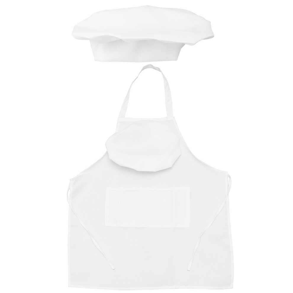 4Pcs Kitchen Apron And Chef Hat Set White Cooking Apron For Adults 3261487248836