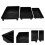 3Pcs Stackable Black Plastic Paint Trays with Brush and Roller Holder 2