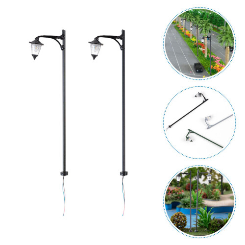 2Pcs Sand Table Railroad Street Light Models Construction Material 2