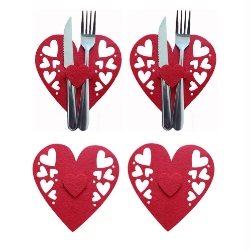 4pcs Wedding Cutlery Holder Dinner Table Decor Knife Fork Bag
