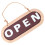 Open Closed Sign Double Face Porte Suspendu Bois 2