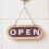 Open Closed Sign Double Face Porte Suspendu Bois 8