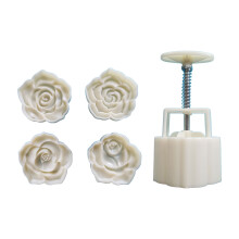 Rose Flower Shape Moon Cake Mold Cookie Stamps Hand Press Cookie