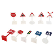 10pcs miniature traffic signs for sand table and minilandscape decor