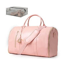 PU Folding Suit Bag for Man Women Travel Bag Suitcase-Pink