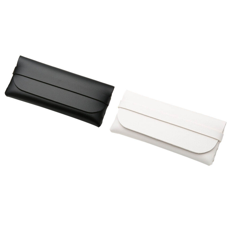 Vaguelly White 2Pcs Pvc Eyeglasses Case Portable Glasses Protector Box