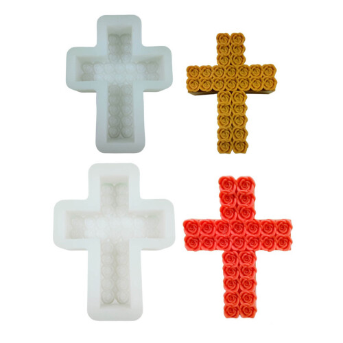 Moule de bougie en Silicone, Statue de croix, gypse-petit 1