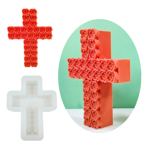 Moule de bougie en Silicone, Statue de croix, gypse-petit 2