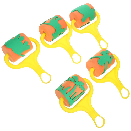 5Pcs Animal Pattern Kids Sponge Roller Painting Stampers Doodle Tool 2