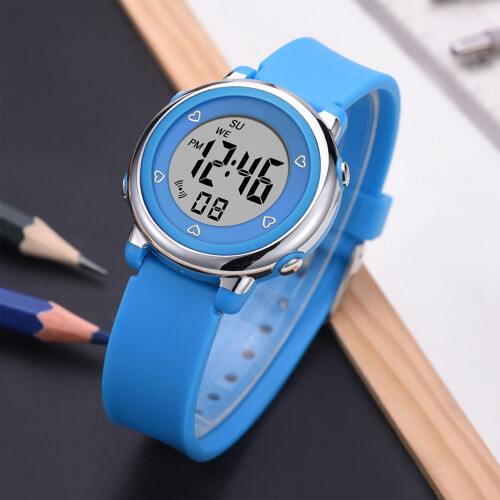 1Pc Student Electronic Watch Multi-Function LED Waterproof Blue 2