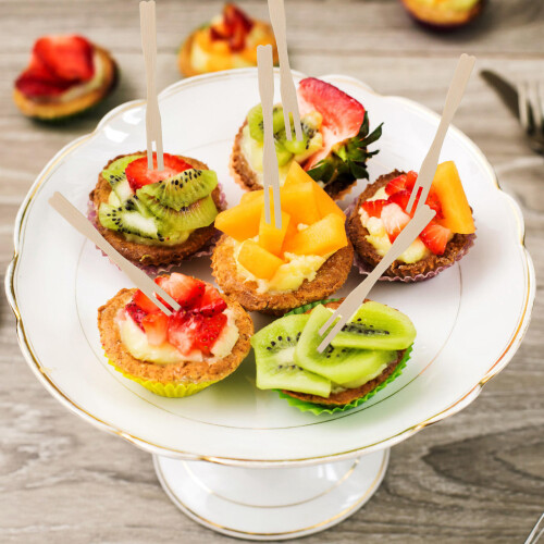 400 Pezzi In Bamboo Per Cibo Frutta Antipasto Dessert 2