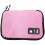 Waterproof 2 Layer USB Cable Storage Bag Electronic Organizer Pink 10